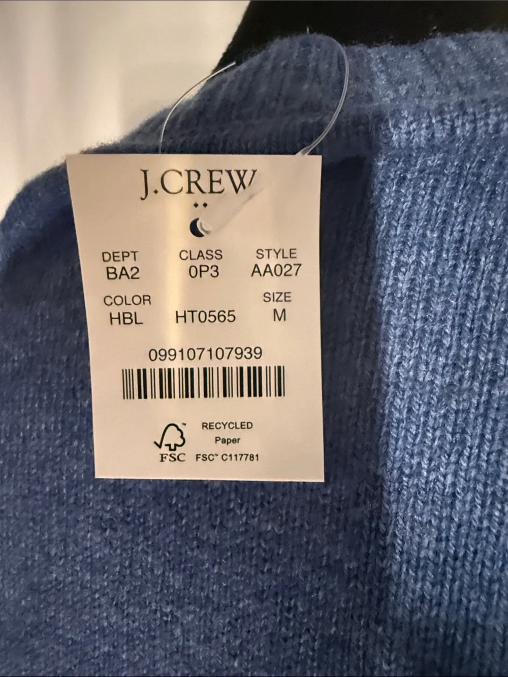 J. Crew Heather Blue Crewneck Sweater